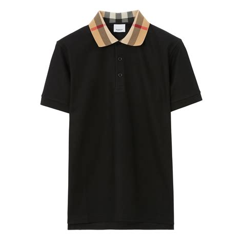 polo fred burberry|Cotton Polo Shirt in Black .